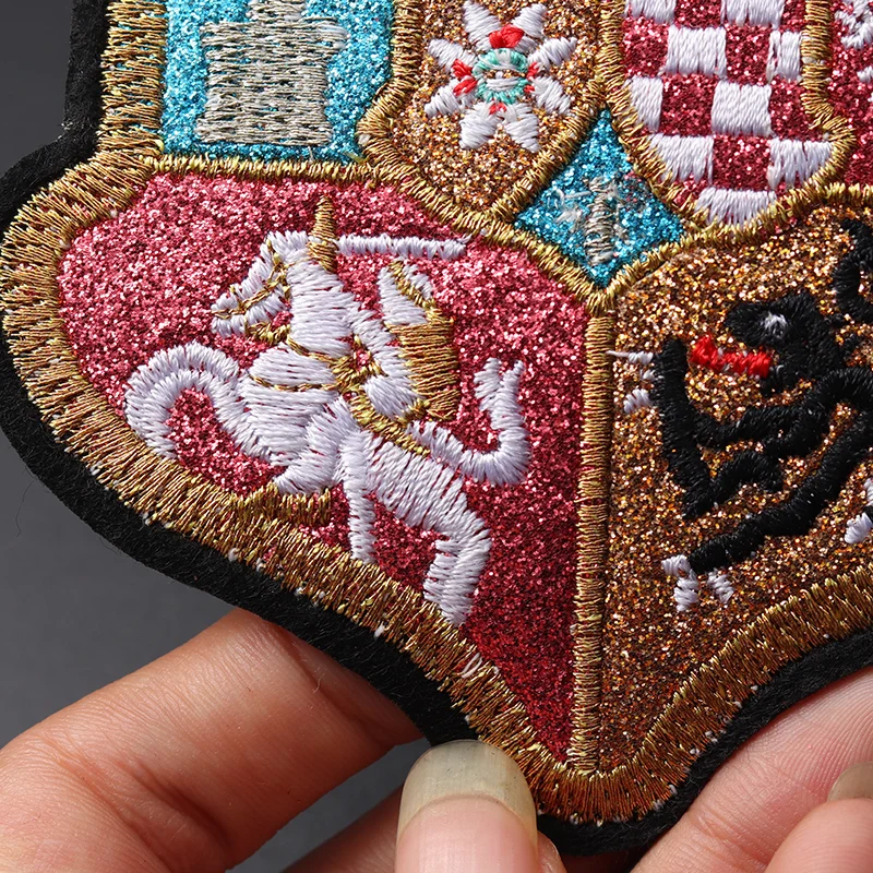 Embroidered Iron-On Patch with Heraldic Design 3 Embroidered Iron-On Patch with Heraldic Design - Image 3