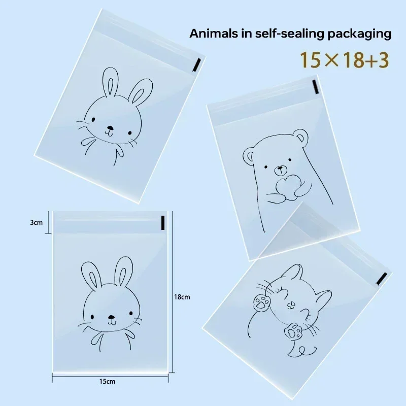 Clear Cartoon Animal Gift Bags Set (100 Pieces) 8 Clear Cartoon Animal Gift Bags Set (100 Pieces) - Image 8