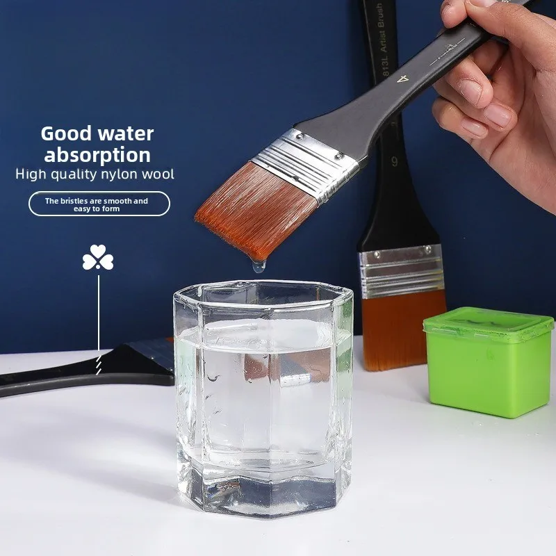 Flat Bright Artist Paint Brushes Set 6 Flat Bright Artist Paint Brushes Set - Image 6