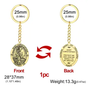 Stainless Steel Saint Christopher Keychain 16 Sb0cf004e8e2640bd9361165c9ab3500ai