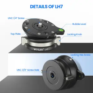 WEYLLAN Aluminum Leveling Tripod Head Supports 10kg 8 Sb161bc75010045a799a3da5fb8661a51m