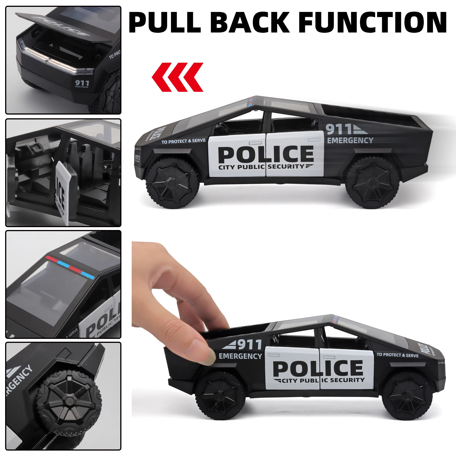 1:32 Diecast Police Off-Road Pickup Model 5 1:32 Diecast Police Off-Road Pickup Model - Image 5