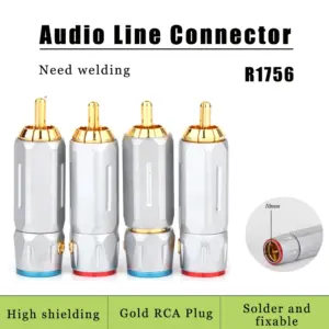 Gold-Plated RCA Connectors with Lotus Head Design 16 Sb284187e1b41475387d4e740d9ae65beS