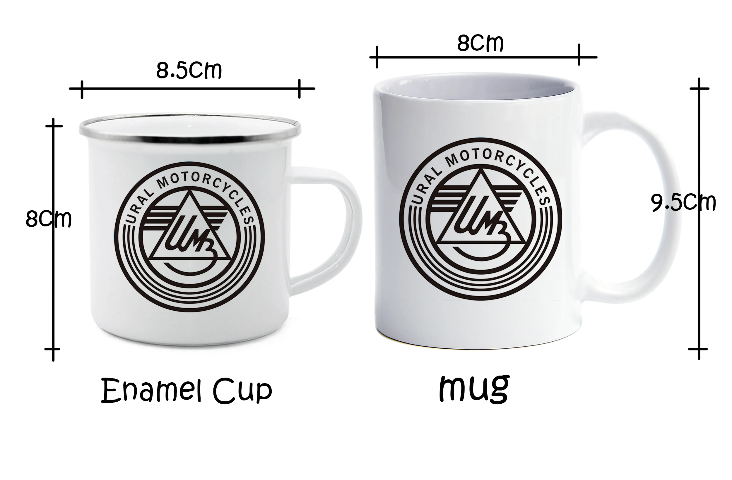 Ural Motorcycle Enamel Mug 300ml Black Logo 2 Ural Motorcycle Enamel Mug 300ml Black Logo - Image 2