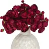 Wine Silk Ranunculus Flower Set - 18 Pcs