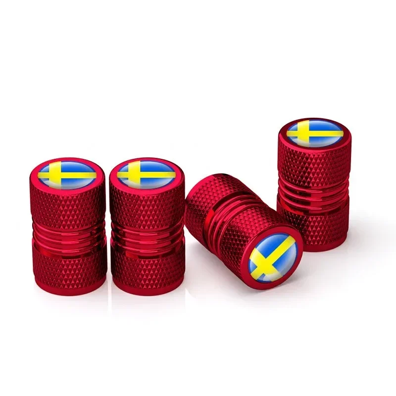 Swedish Flag Aluminum Valve Caps Set 4 Swedish Flag Aluminum Valve Caps Set - Image 4