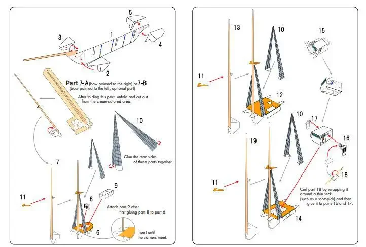 3D Nautical Paper Craft Sailing Ship Model 4 3D Nautical Paper Craft Sailing Ship Model - Image 4