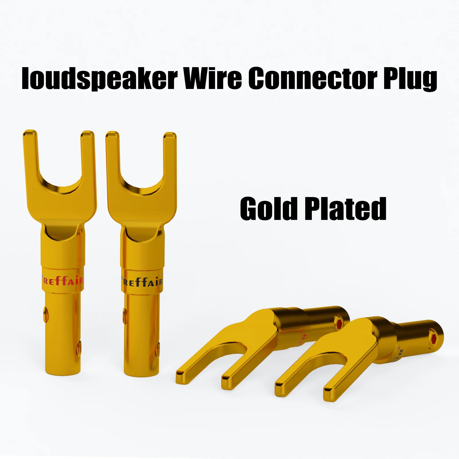 Gold-Plated Speaker Spade Connectors Set of 4 or 8 4 Gold-Plated Speaker Spade Connectors Set of 4 or 8 - Image 4