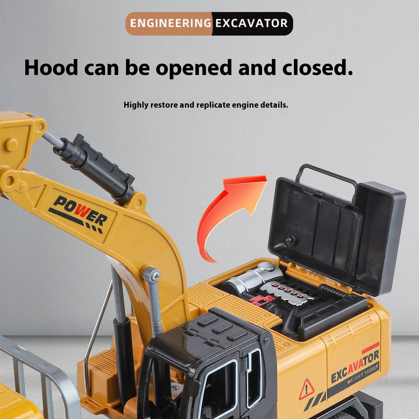 1:30 Scale Engineering Excavator Model Car 5 1:30 Scale Engineering Excavator Model Car - Image 5
