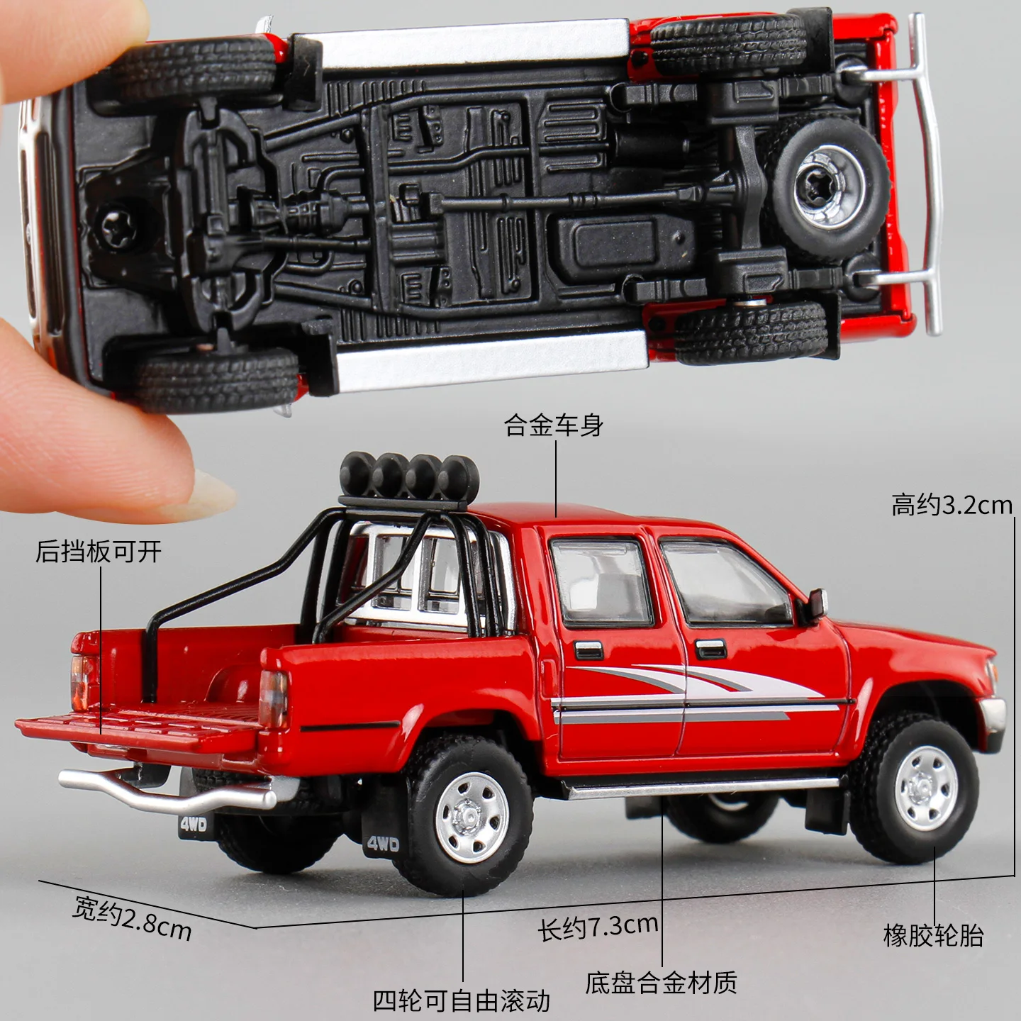 1:64 Lesdi HiLux Pickup Diecast Model 6 1:64 Lesdi HiLux Pickup Diecast Model - Image 6