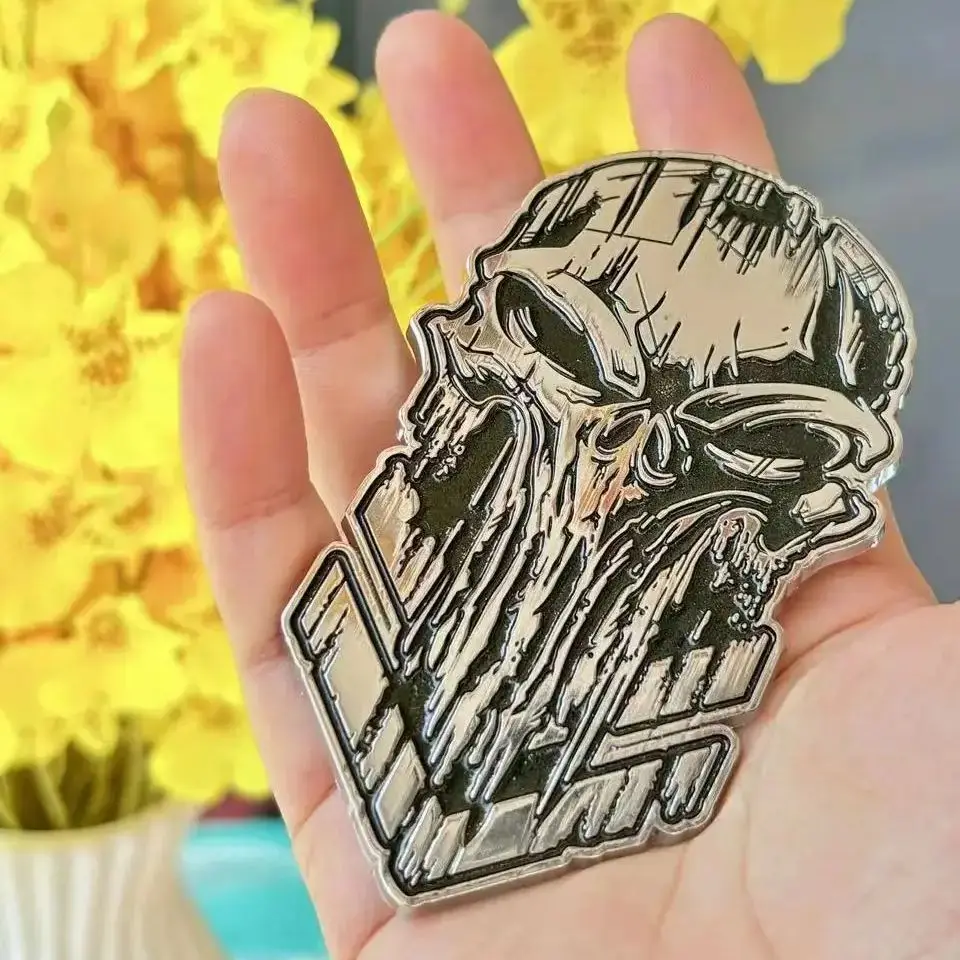 3-Inch Metal 3D Skull Emblem Car Sticker 5 3-Inch Metal 3D Skull Emblem Car Sticker - Image 5