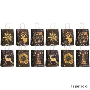 Elegant Black and Gold Christmas Gift Bags Set 11 Sb3813089d6dd4f12a3839bdfe549ed1dI