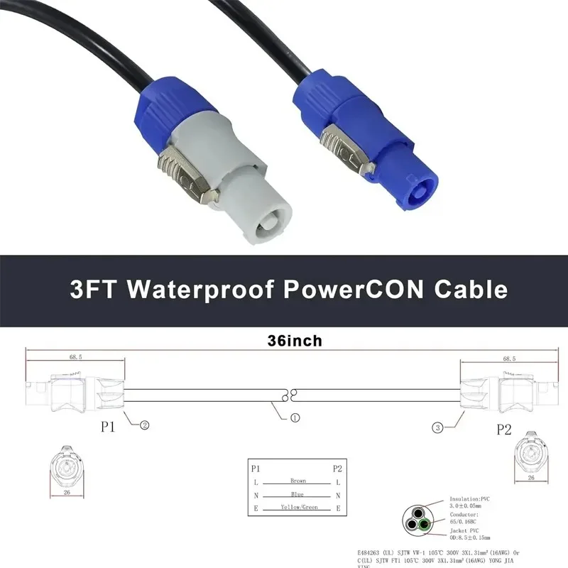 3-Pin Powercon XLR Connector 20A 250V 4 3-Pin Powercon XLR Connector 20A 250V - Image 4
