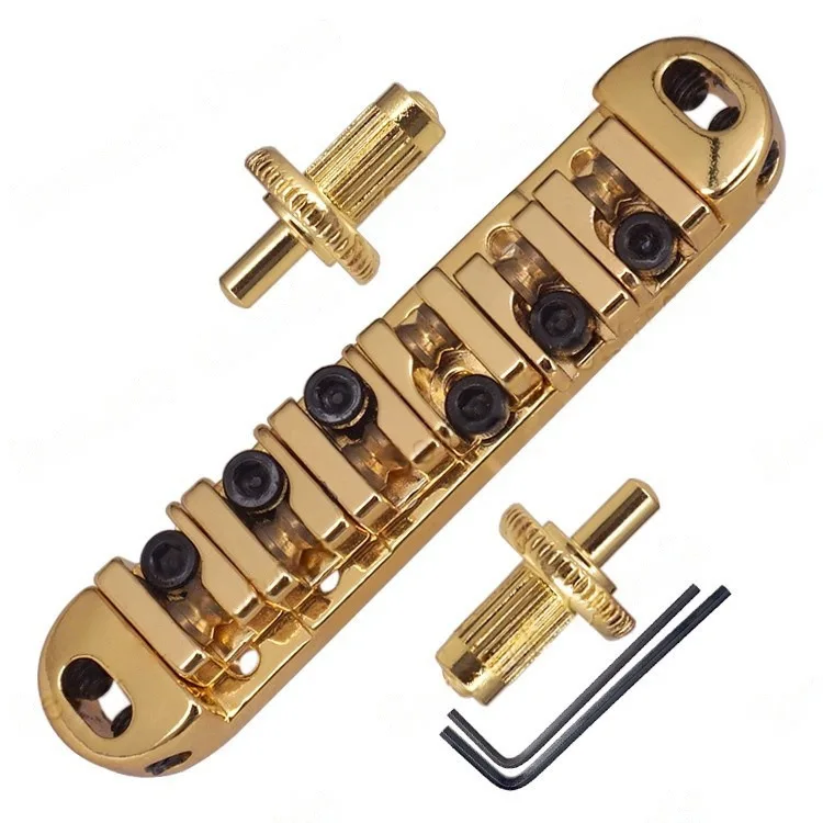 Gold Ball Bearing Roller Bridge Set for Electric Guitar 3 Gold Ball Bearing Roller Bridge Set for Electric Guitar - Image 3