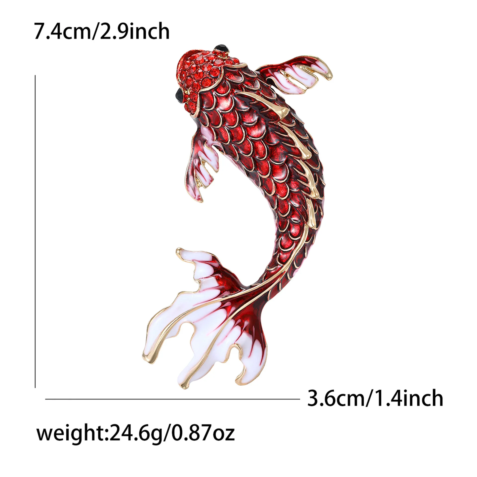 Red Koi Water Diamond Brooch 10 Red Koi Water Diamond Brooch - Image 10