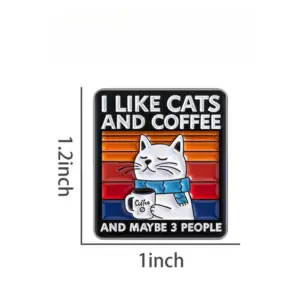 Cute Cat Coffee Brooch with Colorful Stripes 7 Sb41bc90082f2498d8409716c12cebd07L