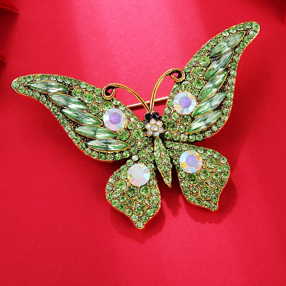 Retro Crystal Butterfly Brooch QHXZ1843 3 Retro Crystal Butterfly Brooch QHXZ1843 - Image 3