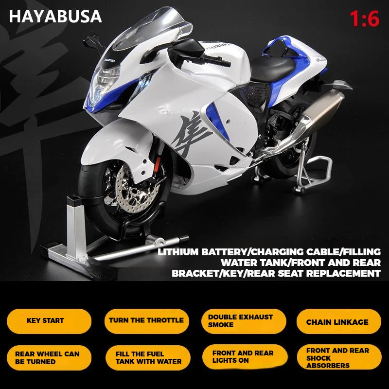 Suzuki Hayabusa GSX-1300R Diecast Model 1:6 Scale 8 Suzuki Hayabusa GSX-1300R Diecast Model 1:6 Scale - Image 8