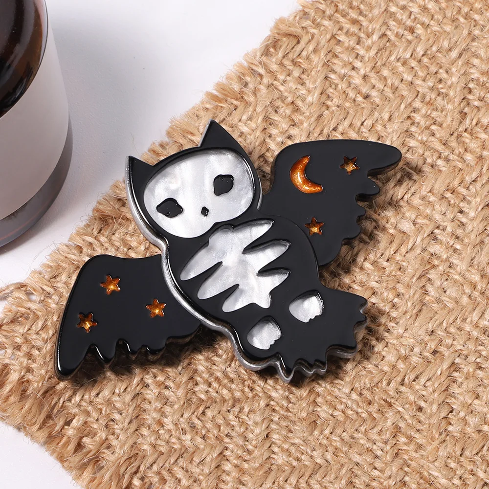 Dark Skeleton Owl Brooch for Gothic Style 4 Dark Skeleton Owl Brooch for Gothic Style - Image 4