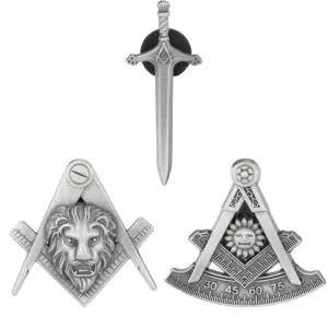 Silver-grey Masonic Emblem Freemasonry Pins Set