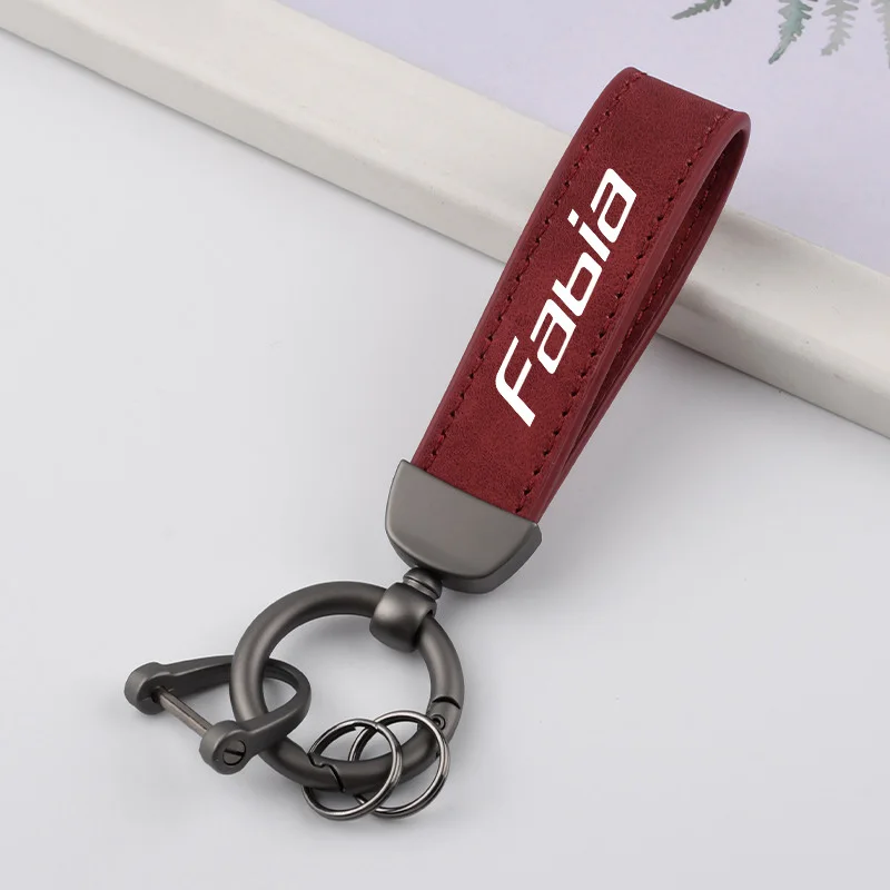 Skoda Fabia Leather Keychain in Stainless Steel 5 Skoda Fabia Leather Keychain in Stainless Steel - Image 5