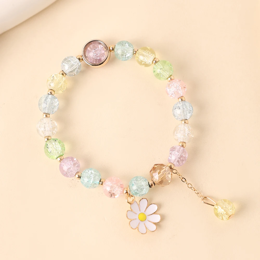 Vibrant Daisy Crystal Beaded Bracelets Set 4 Vibrant Daisy Crystal Beaded Bracelets Set - Image 4