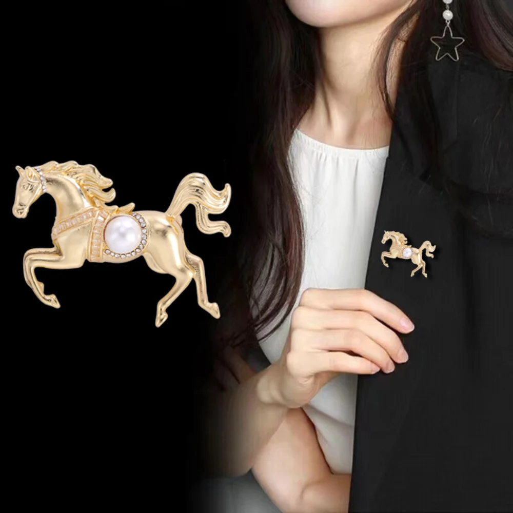 Golden Galloping Horse Brooch for Collectors 3 Golden Galloping Horse Brooch for Collectors - Image 3