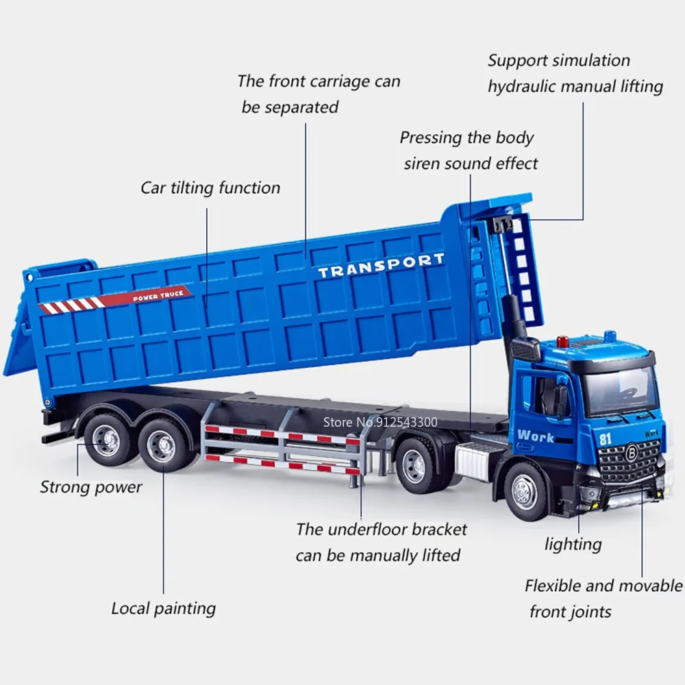 1:24 Scale Blue Construction Vehicle Model 2 1:24 Scale Blue Construction Vehicle Model - Image 2