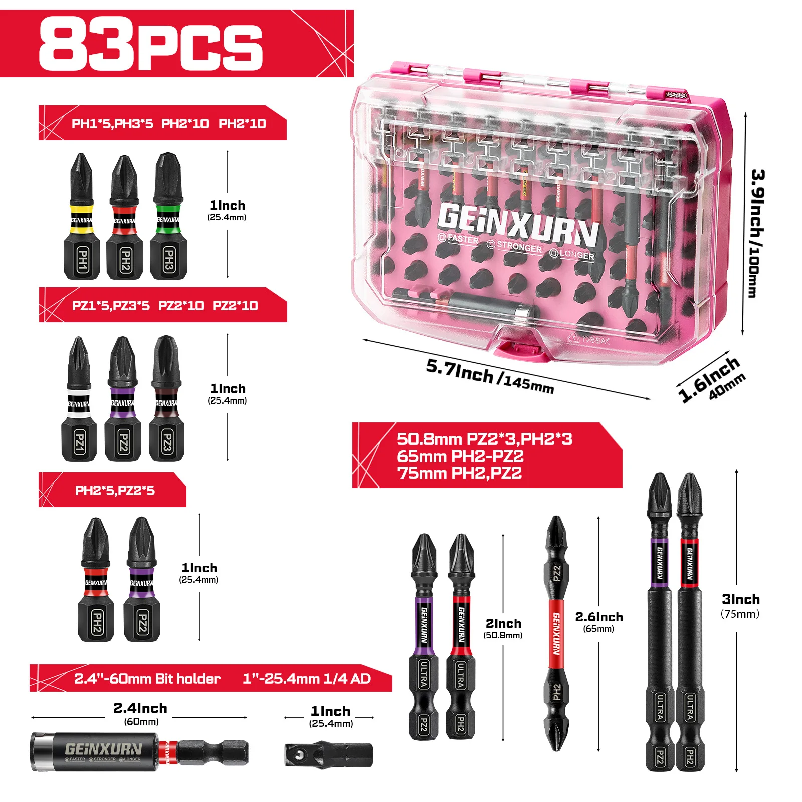 83-Piece Professional Driver Bit Set with Magnetic Tips 9 83-Piece Professional Driver Bit Set with Magnetic Tips - Image 9