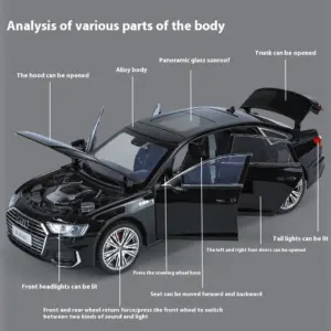 Black 1:18 Scale A6L Alloy Model Car 8 Sb66fe5790a574783a49189a3b0022a64d