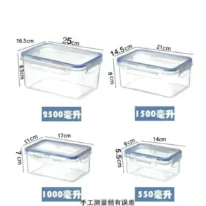 Rectangular Plastic Storage Set with Airtight Lids 12 Sb671d074bc2047a1a775d58581418aa6P