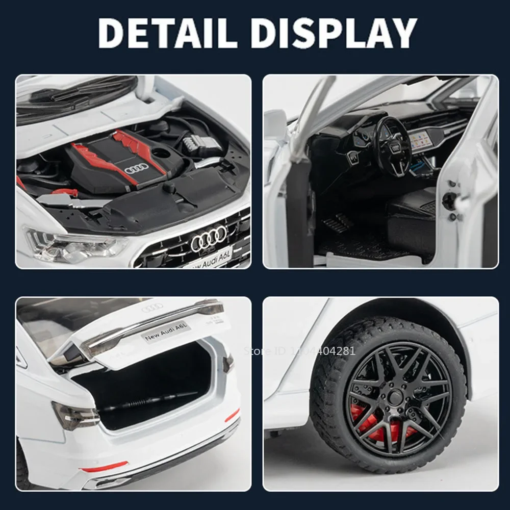 Black 1:24 Scale Diecast A6L Model Car 2 Black 1:24 Scale Diecast A6L Model Car - Image 2