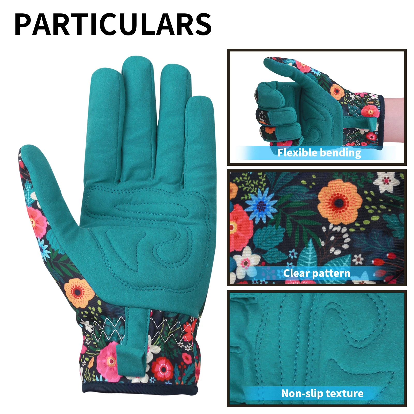 Vibrant Floral Gardening Gloves for Women 2 Vibrant Floral Gardening Gloves for Women - Image 2