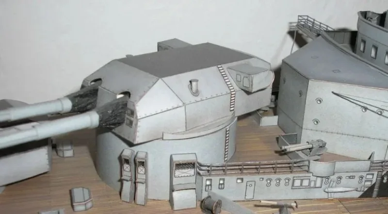 WWII German Battleship Paper Model 1/280 6 WWII German Battleship Paper Model 1/280 - Image 6