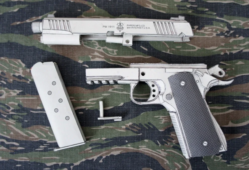 1911 Pistol 3D Paper Model Kit 5 1911 Pistol 3D Paper Model Kit - Image 5