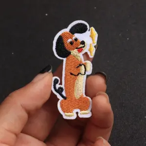 Set of 5 Iron-On Yellow Puppy Patches