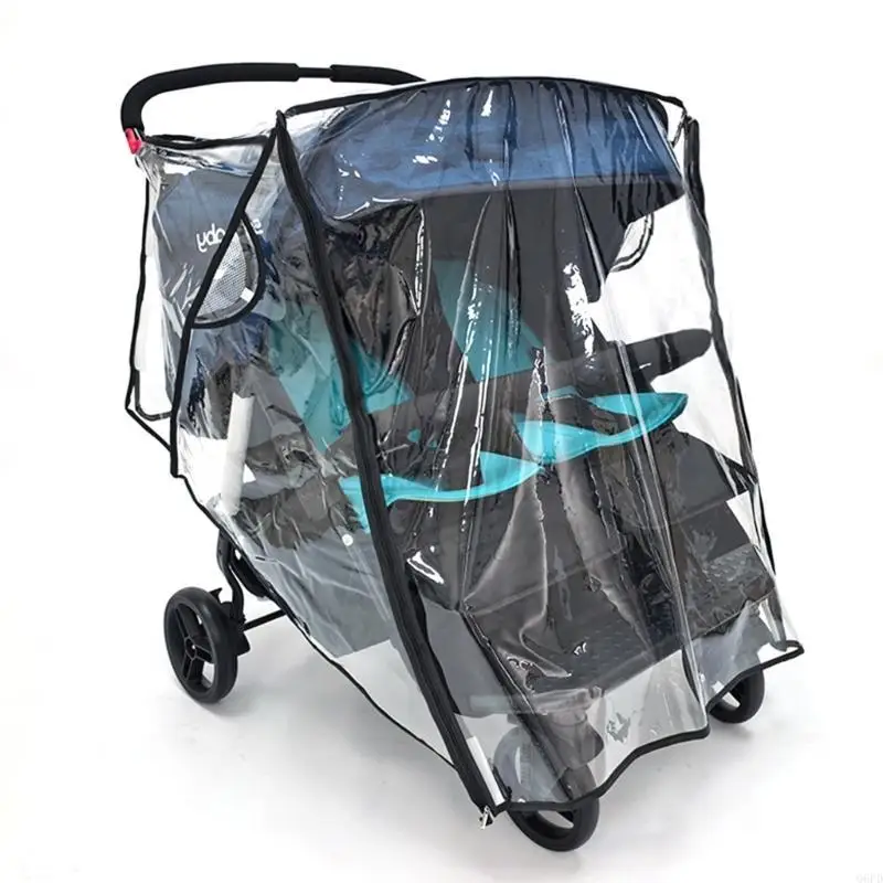 Twin Baby Stroller Clear Rain Cover 3 Twin Baby Stroller Clear Rain Cover - Image 3