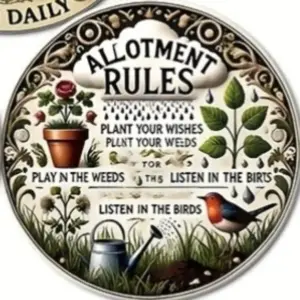 Vintage Floral Garden Plaque 8-inch Aluminum Decor 15 Sb7232354c79a4bc3bc51829f4ebe3a23j