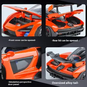 White McLaren Senna 1:24 Diecast Model 15 Sb769fbcf8e7b43a6b191779f5bf56a40v