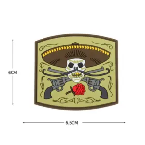 Edgy Skull & Wolf PVC Patch for Gear 17 Sb770b70866e4441bb1e4e4e04d3506f5t