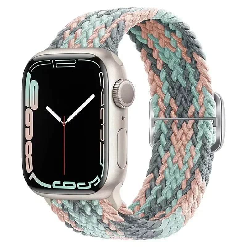 Pink Braided Nylon Solo Loop Band for Apple Watch 10 Pink Braided Nylon Solo Loop Band for Apple Watch - Image 10