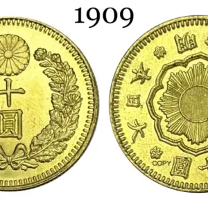 Vintage 1909 Japanese 10 Yen Replica Item 11 Sb7ee465be5a249ef919cfc7c425034efG