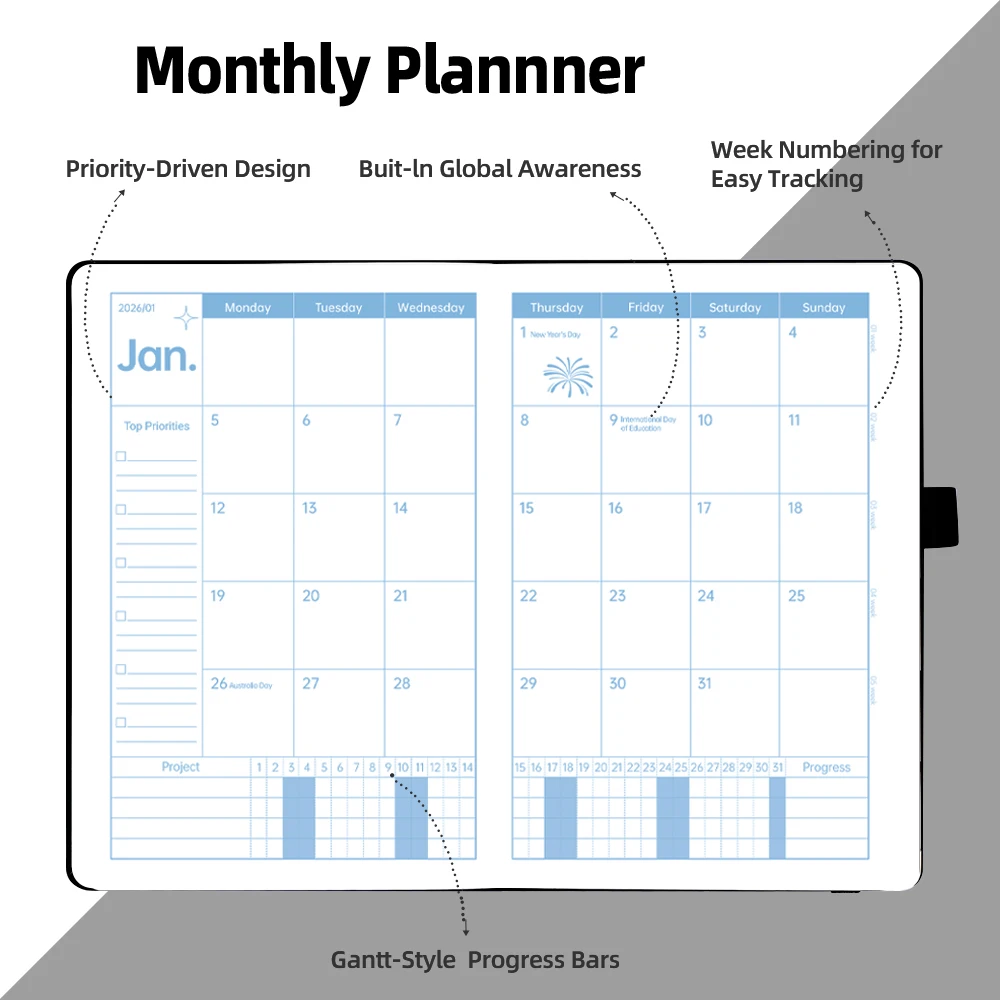 2026 Premium Planning Journal with Leather Cover 5 2026 Premium Planning Journal with Leather Cover - Image 5