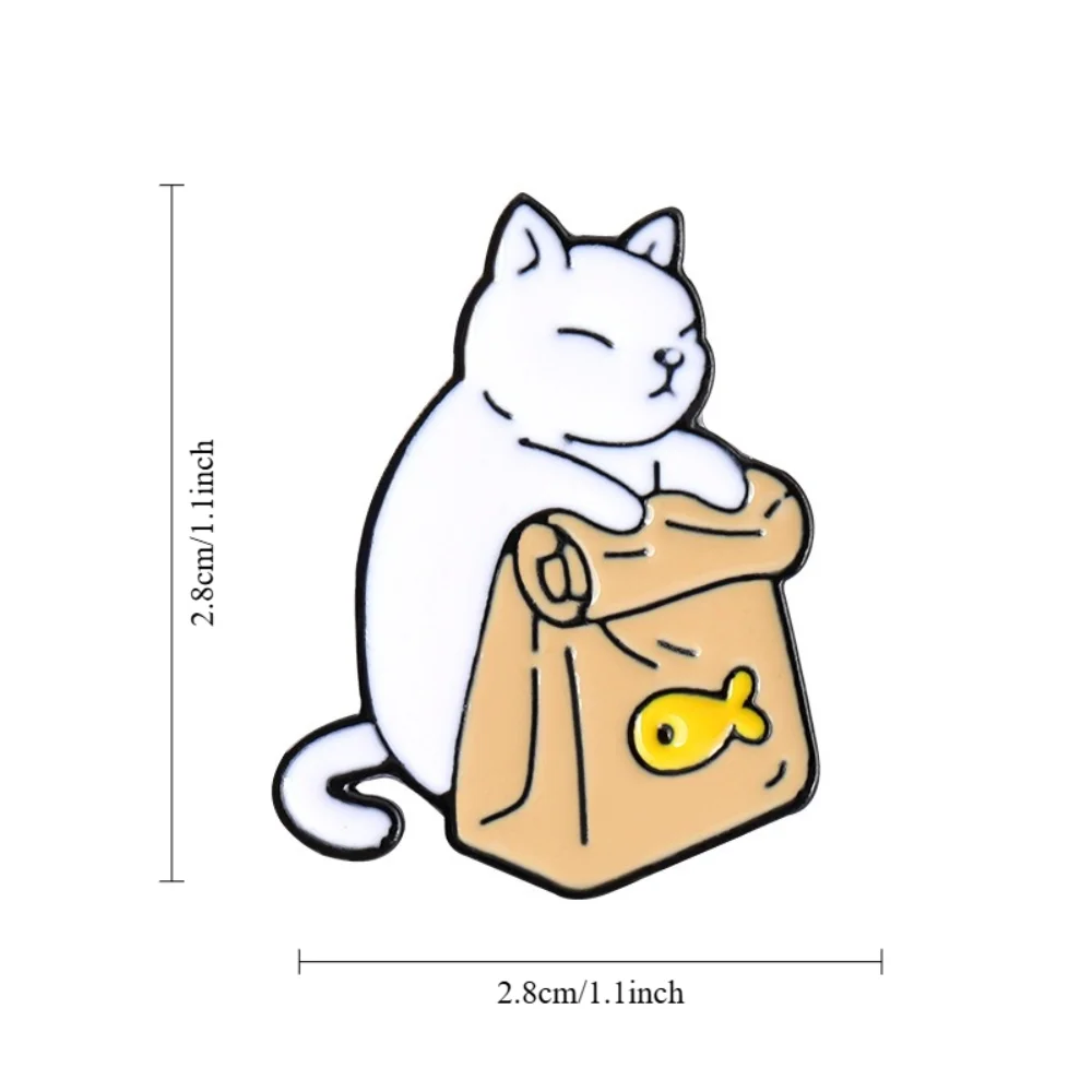 Cat Badge with Black and White Cartoon Design 2 Cat Badge with Black and White Cartoon Design - Image 2