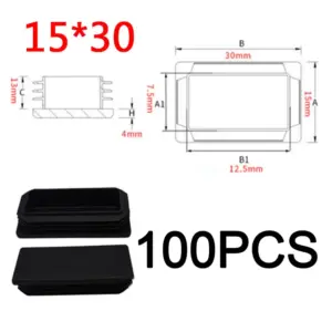 Black Rectangular Pipe Plug for Furniture 17 Sb84d4c0caed94f198552f54581b40a7dv