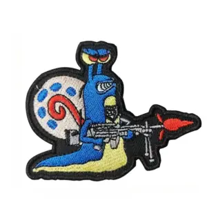 Snail Embroidered Armband with Hook and Loop