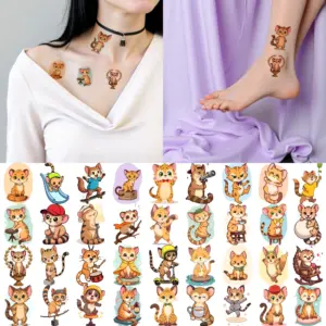 Colorful Cartoon Animal Temporary Tattoos Set 8 Sb86d7bc7903d4a5f9e5bbad15cffde70d