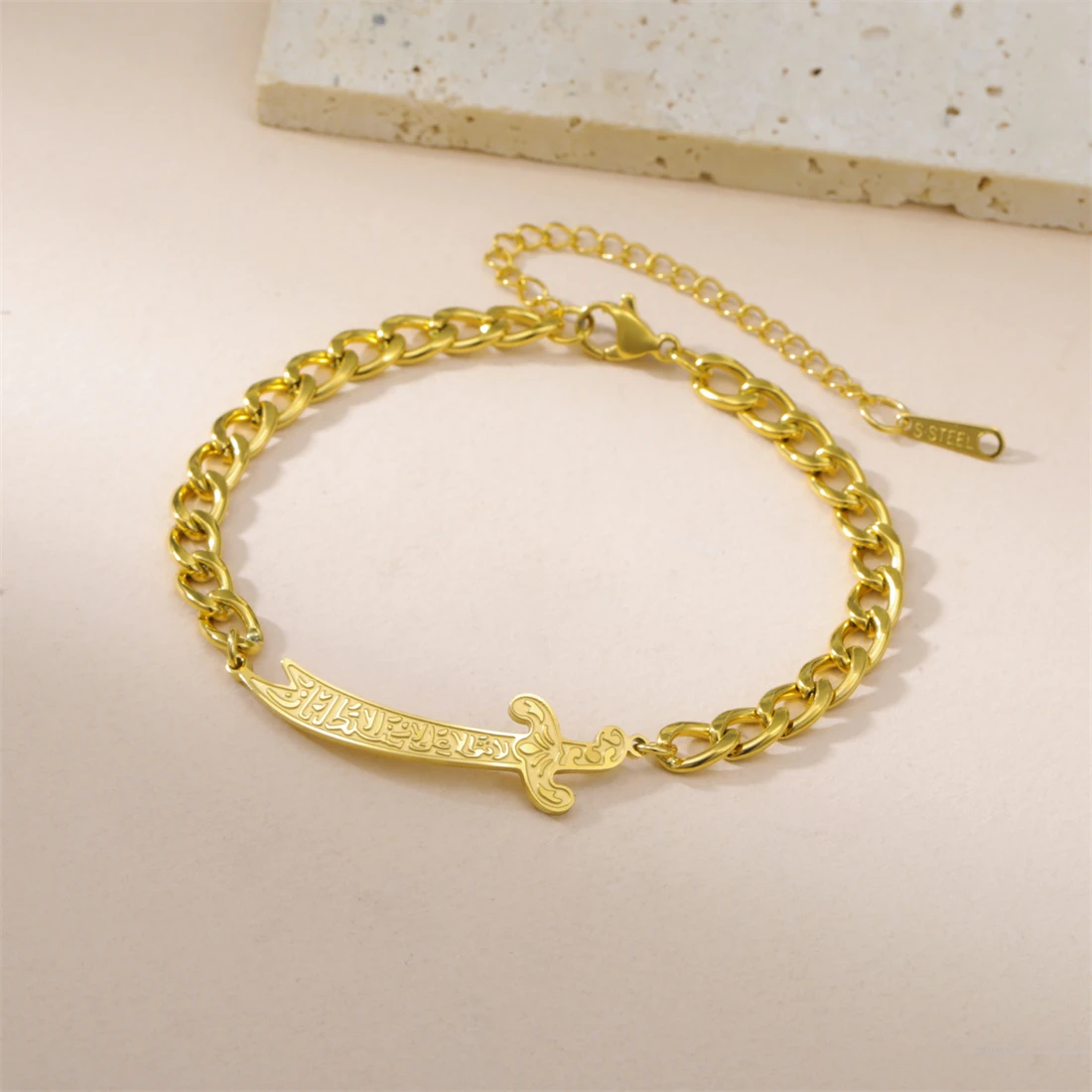 Stainless Steel Zulfikar Pendant Necklace 4 Stainless Steel Zulfikar Pendant Necklace - Image 4