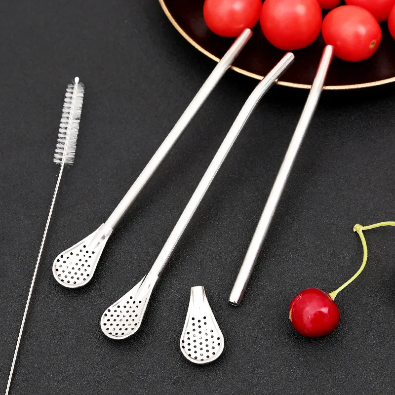 Stainless Steel Drinking Straw Spoon 17.2cm 5 Stainless Steel Drinking Straw Spoon 17.2cm - Image 5