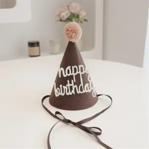 Baby Birthday Hat with Bear Detail in Soft Fabric 12 Sb8ba59a7515e4552837ca740505c4612i